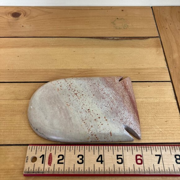 Fish Shape Carved Stone Soap Dish Trinket Tray Peach Pink - Picture 5 of 5